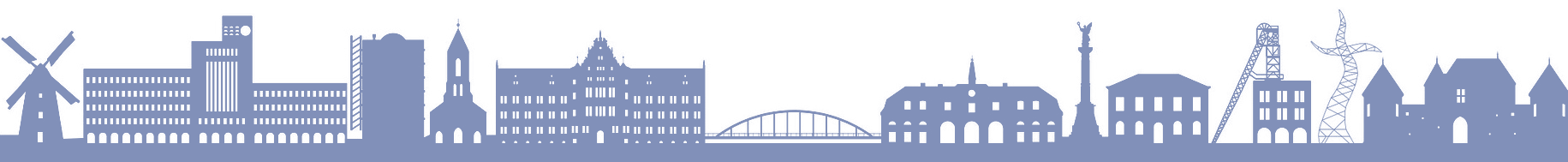 Man erkennt eine Illustration der Skyline von der Stadt Oberhausen.